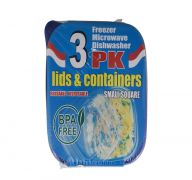 SMALL 3 PK SQUARE CONTAINER WITH LID  