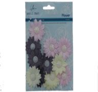 12ct Paper Flower wWhite Pearl Embellishment  