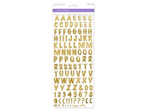 GOLD CAPS FONT PAPER CRAFT STICKER  