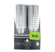 8.99 SILVER TRIM CLEAR CUPS  