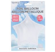 WHITE FOIL STAR BALLOON 20 INCH  