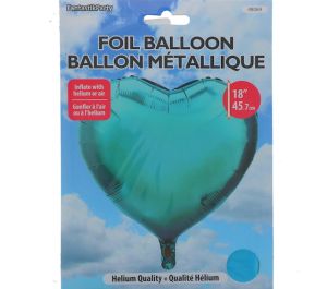 LIGHT BLUE FOIL HEART SHAPE BALLOON 18 INCH  
