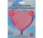 PINK FOIL HEART SHAPE BALLOON 18 INCH