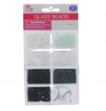 WHITE AND BLACK GLASS BEADS WITH CORD