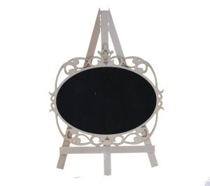 BLACK BOARD EASEL OVAL  