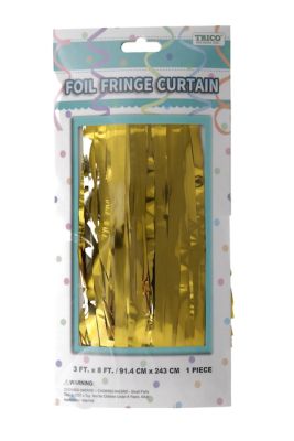 GOLD FOIL FIRNGE CURTAIN  