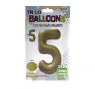 GOLD #5 34 INCH NON METALLIC BALLOON  