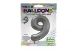 SILVER #9 34 INCH NON METALLIC BALLOON