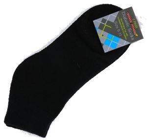 BLACK DIABETIC ANKLE SOCKS SIZE 9-11  