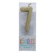 Small Gold Molded Birthday Candle # 7  