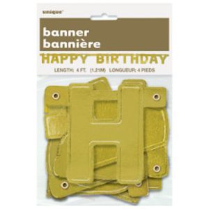 HAPPY BIRTHDAY GOLD BANNER  