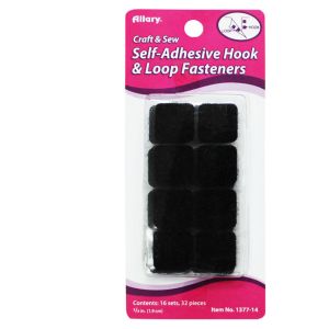 BLACK SELF-ADHESIVE HOOK AND LOOP FASTENERS
