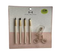 2.99 HALSTON 4 PC ESSENTIAL EYEBRUSH SET WITH EYELASH CURLER