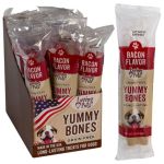 1.99 BACON FLAVOR YUMMY BONES LONG LASTING 2.8 OZ