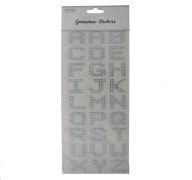 SILVER ALPHABET GEMSTONE STICKERS