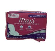 1.99 MAXI OVERNIGHT PADS WITH WINGS 8 COUNT  