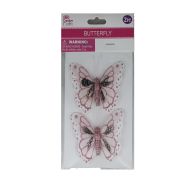 PINK AND WHITE BUTTERFLY 2 PC