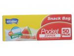 STORAGE BAG SNACK ZIPPER 50PK  